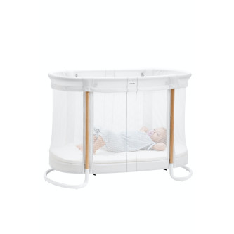 BabyBjorn - Patut reglabil pe inaltime din mesh, Alb
