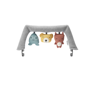 BabyBjorn - Balansoar Bliss Light Grey, 3D Jersey, cu bara de jucarii 