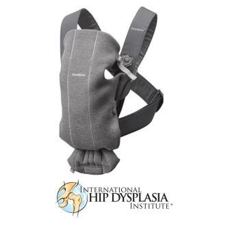 BabyBjorn - Marsupiu anatomic Mini, cu pozitii multiple de purtare, Dark Grey, 3D Jersey