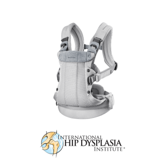BabyBjorn - Marsupiu anatomic cu multiple pozitii de purtare colectia Harmony, 3D Mesh, Silver - Editie Limitata
