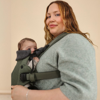 BabyBjorn - Marsupiu anatomic cu multiple pozitii de purtare colectia Harmony, 3D Mesh, Dark Green