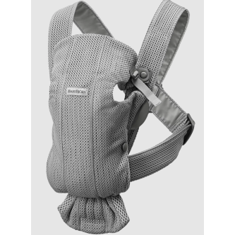 Babybjorn - Marsupiu anatomic Mini, cu multiple pozitii de purtare, Grey, 3D Mesh 