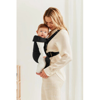 BabyBjorn - Marsupiu anatomic Mini, cu pozitii multiple de purtare, Black, Tesatura-Tricot