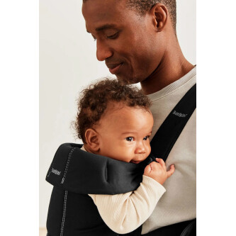 BabyBjorn - Marsupiu anatomic Mini, cu pozitii multiple de purtare, Black, Tesatura-Tricot