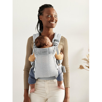 BabyBjorn - Marsupiu anatomic cu multiple pozitii de purtare colectia Harmony, 3D Mesh, Silver - Editie Limitata