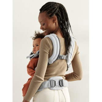 BabyBjorn - Marsupiu anatomic cu multiple pozitii de purtare colectia Harmony, 3D Mesh, Silver - Editie Limitata