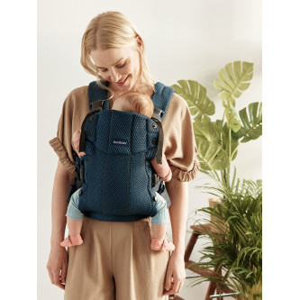 BabyBjorn - Marsupiu anatomic cu multiple pozitii de purtare colectia Harmony, 3D Mesh, Navy Blue - Editie Limitata
