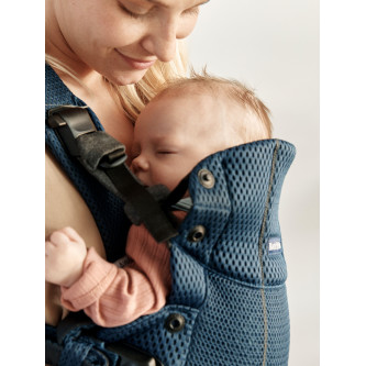 BabyBjorn - Marsupiu anatomic cu multiple pozitii de purtare colectia Harmony, 3D Mesh, Navy Blue - Editie Limitata