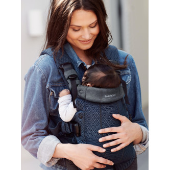 BabyBjorn - Marsupiu anatomic cu multiple pozitii de purtare colectia Harmony, 3D Mesh, Navy Blue - Editie Limitata