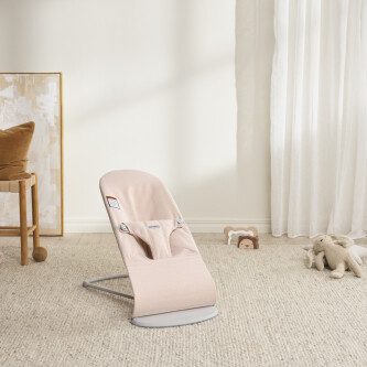 BabyBjorn - Balansoar Bliss Light Pink din tesatura melange cu aspect Clasic