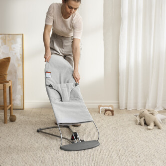 BabyBjorn - Balansoar Bliss Light Gray din tesatura melange cu aspect Clasic